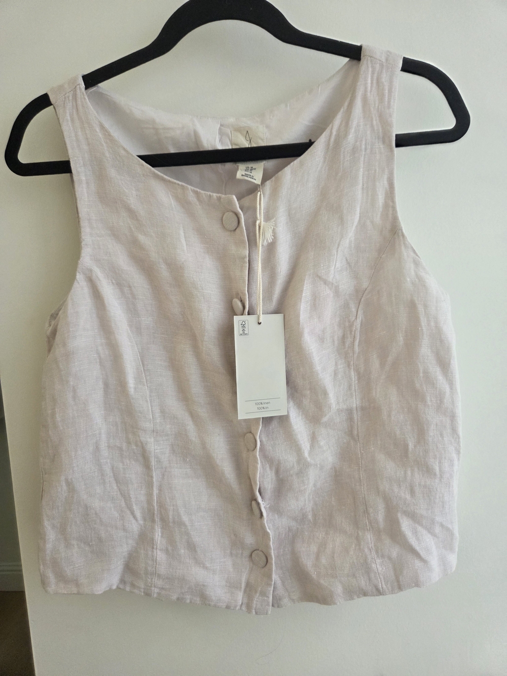 Joie Pale Blush Linen Button Tank